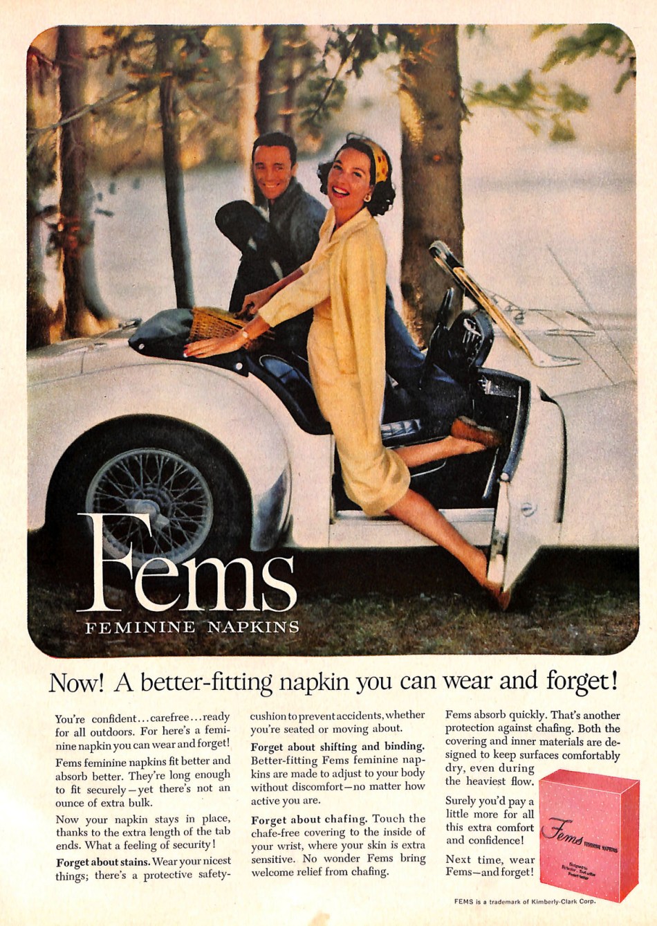Mid-century couple in sports car