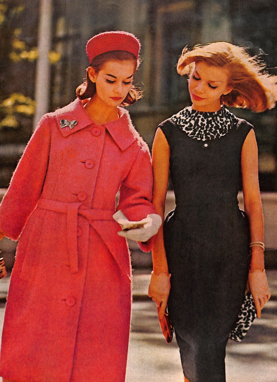 1960 fashion - coat and dress