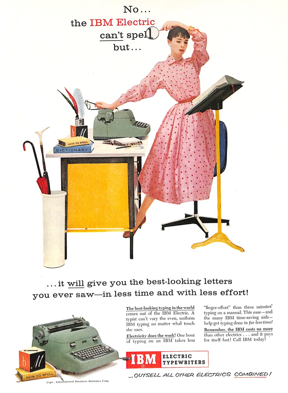 1956 IBM Electric Typewriter ad
