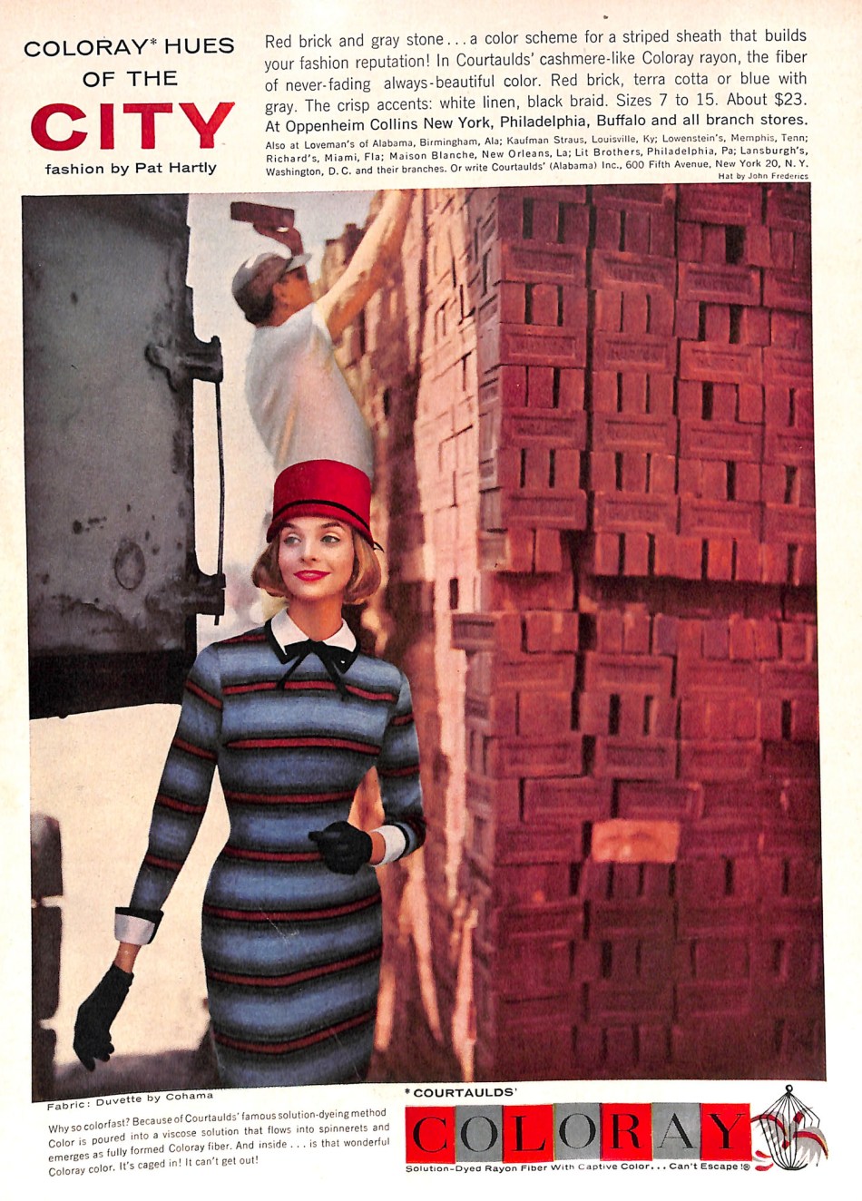 1957 Striped Dress and Red Hat