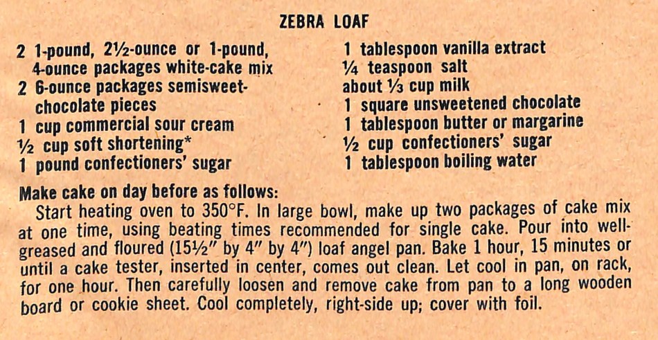 Zebra Loaf Cake