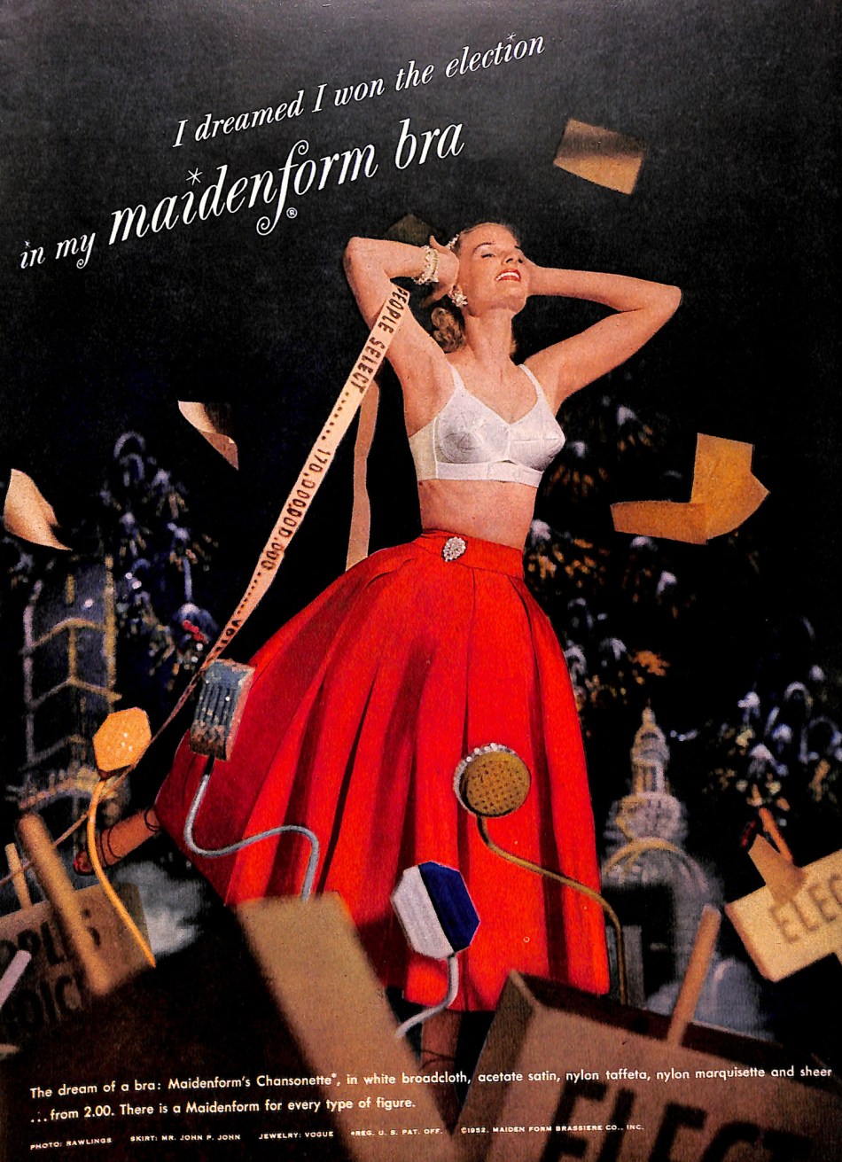 Bra Ad with the caption - I dreamed I won the election.