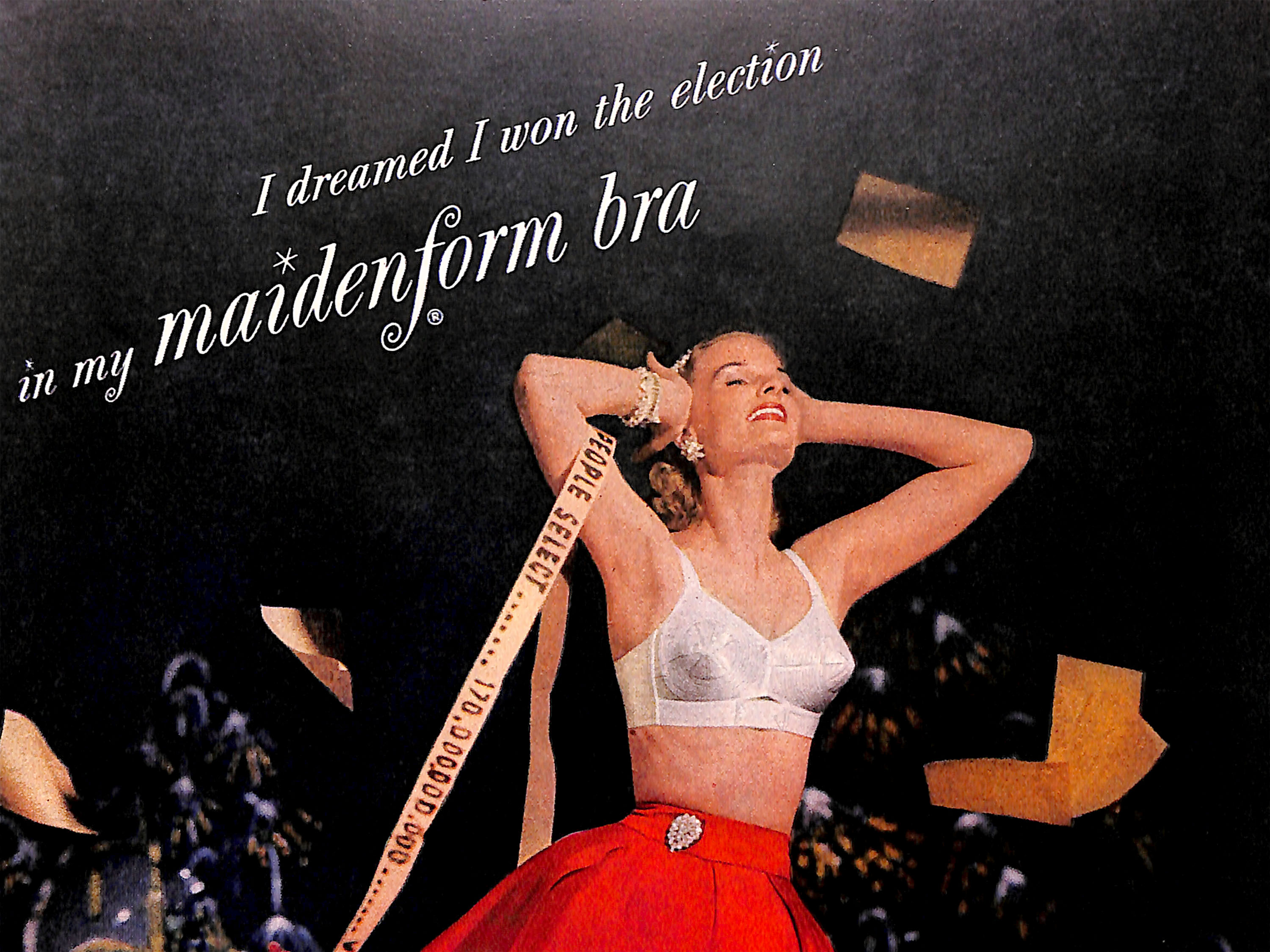 Bra Ad with the caption - I dreamed I won the election.