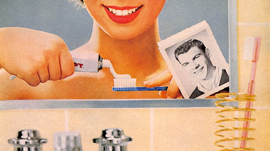 Smiling face in mirror 1960s