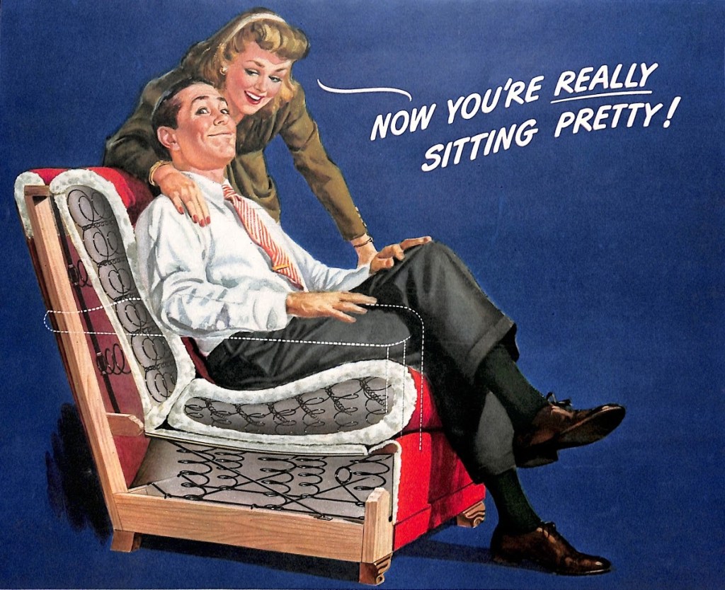 Smiling couple for Kroehler's Luxury Lounge Furniture