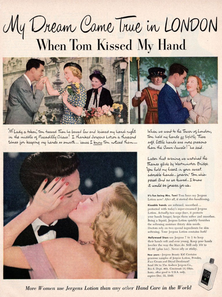 Couples Kissing - Jergens Lotion - McCalls February 1949