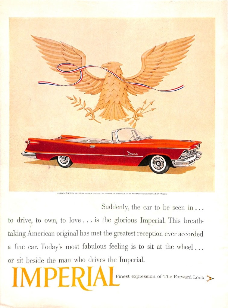 The new Imperial Crown Convertible - 1957 Harpers Bazaar April
