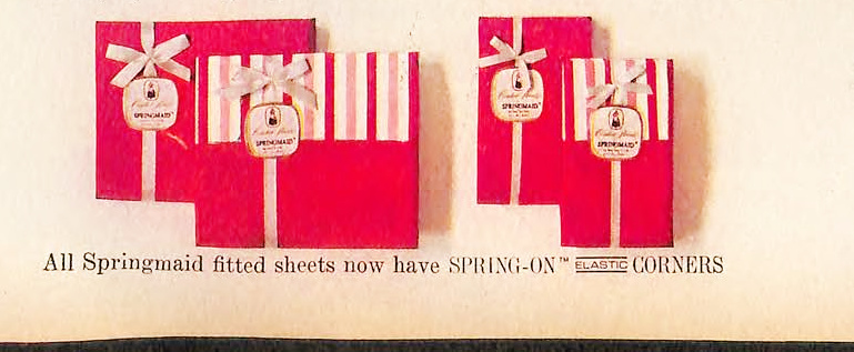 1963 Springmaid fitted sheets with spring-on elastic corners