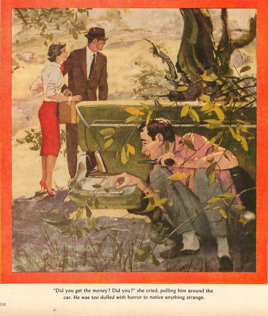 1959 Illustration by Al Buell for Crossroads short story by john D MacDonald