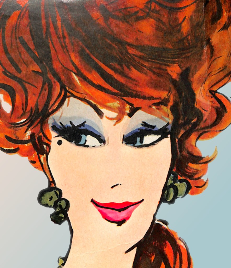 Tom Morrow Illustration 1960's woman with big eyes