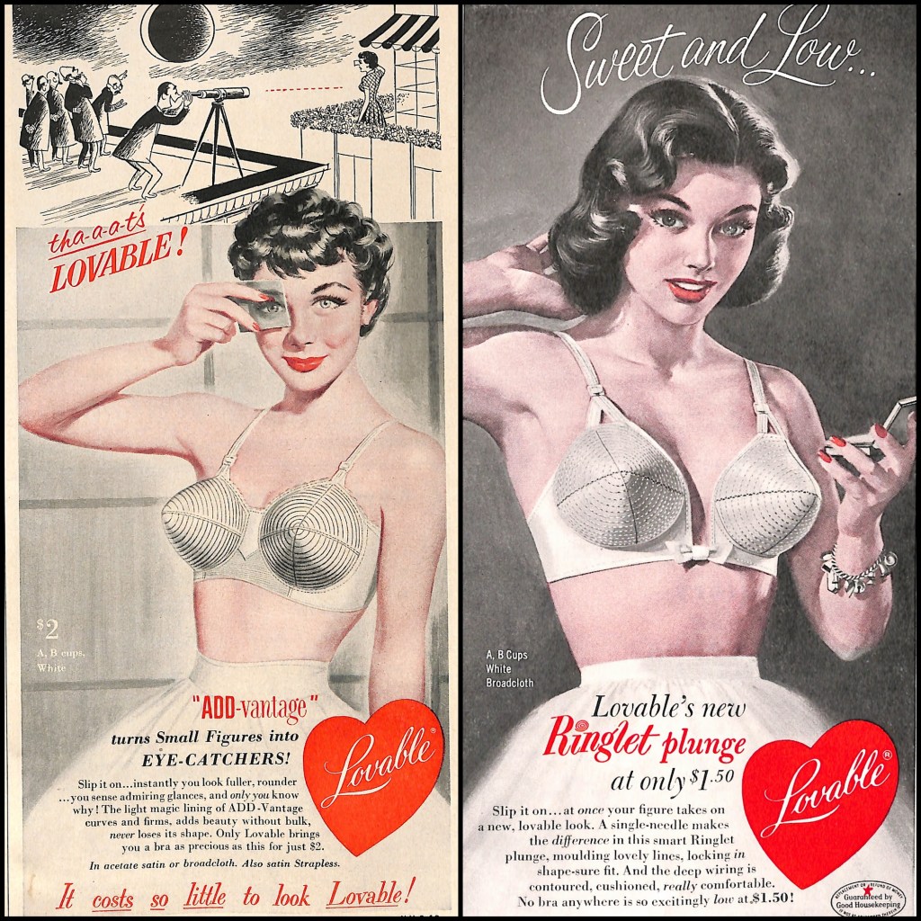 Lovable Bra Ads - Today's Woman October 1952 and Today's Woman April 1953